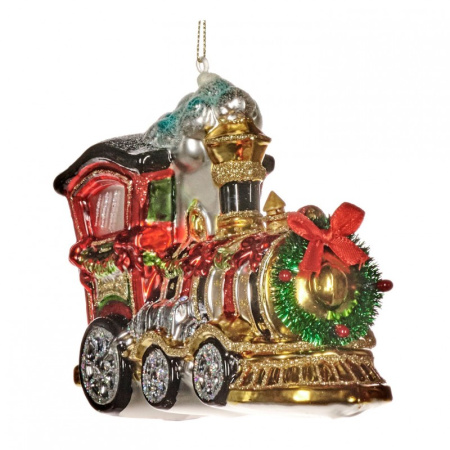 Ёлочная игрушка Рождественский поезд 15см